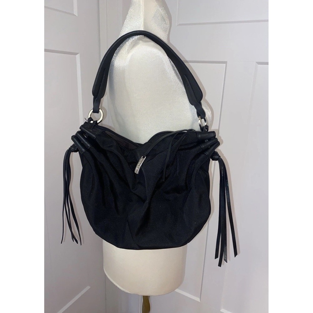 Vintage Lancel Paris Lancel Pop Black Nylon Leather Hobo Tassel Bag Quite Luxury